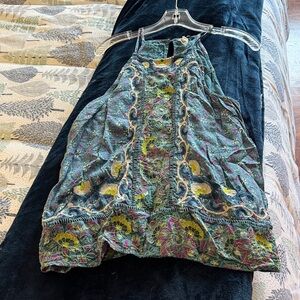 Anthropologie Akemi + Kin Blue Melina Embroidered Tank